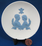 Royal Wedding 1981 Charles Diana Reverse Blue Jasperware Dish With Stand