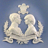 Wedding Plate 1981 Charles Diana Wedgwood Jasperware White On Blue