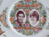 Plate Royal Wedding Prince Charles And Lady Diana Floral 1981 Pretty Bone China