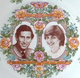 Plate Royal Wedding Prince Charles And Lady Diana Floral 1981 Pretty Bone China