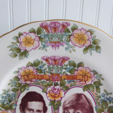 Plate Royal Wedding Prince Charles And Lady Diana Floral 1981 Pretty Bone China