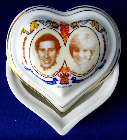 Heart Shape Box Charles And Diana Royal Wedding 1981 Trinket Jewelry