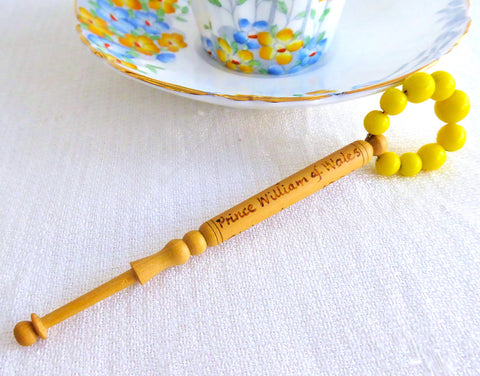 Birth Of Prince William 1982 Lace Bobbin Glass Beads Turned Treen Beads Spangles