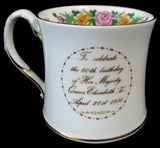Queen Elizabeth II Coalport 60th Birthday Mug 1986 England Bone China Pretty