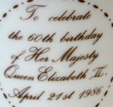 Queen Elizabeth II Coalport 60th Birthday Mug 1986 England Bone China Pretty