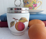 Evesham King Egg Coddler Royal Worcester Double Plum Leaf 1990s Double