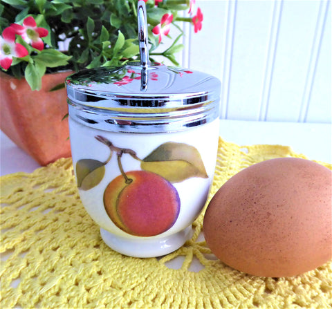 Egg Coddler Royal Worcester Evesham Single Size Plum Berries 1990s Fruit Theme