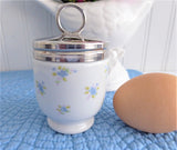 Cottage Flowers Egg Coddler Royal Worcester Astley Single 1980s Blue Chintz