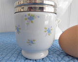 Cottage Flowers Egg Coddler Royal Worcester Astley Single 1980s Blue Chintz
