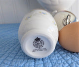 Cottage Flowers Egg Coddler Royal Worcester Astley Single 1980s Blue Chintz