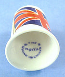 English Thimble Union Jack EU Bone China Mint In Box 1970s British Flag