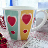 Large Valentine Hearts Mug Stripes 12 Ounces English Bone China Crown Trent Square