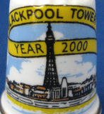 English Bone China Thimble Blackpool Tower Year 2000 Sewing Thimble Souvenir
