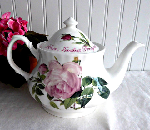 Versailles Pink Rose Teapot English Bone China 6 Cups 40 Ounces Roy Kirkham