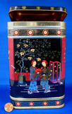Square English Tea Tin Caddy Oriental Design Biscuit Tin 1930s Oriental Design - Antiques And Teacups - 2