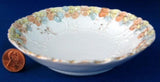 Pretty Embossed Flowers Bowl 1890s German Peach Blue Gold Teabag Caddy - Antiques And Teacups - 3