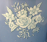 Tea Tin Tea Caddy Blue And White Canister Biscuit Tin 1950s England - Antiques And Teacups - 2