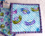 Purple Aqua Teapots Teacups Padded Potholders Pair of Hand Made Support Animal Charity