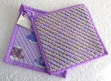 Purple Teacups Padded Potholders Pair of Hand Made Support Animal Charity