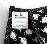 Black And White Teapots Padded Potholders Pair of Hand Made Support Animal Charity