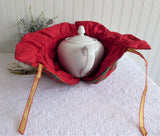 Christmas Colors Plaid Tea Cozy Padded Tea Cosy Gold Metallic Handmade Reversible