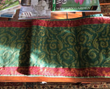 Luxe Metallic Tapestry Table Runner Red Green Gold Crate And Barrel 72 Inches
