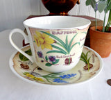 Roy Kirkham Breakfast Size Cup And Saucer Botanical Floral Bouquet Flowers Names