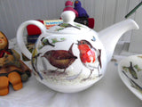 Garden Birds Tea For One Roy Kirkham Teapot Fitted Cup And Saucer Breakfast Cup Bone China