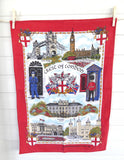 Tea Towel England Vintage London Landmarks Palaces 1970s Souvenir
