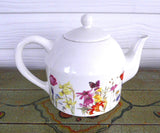 Marjolein Bastin Large Teapot Garden Flowers Signed Poppies Holly Daisies Tulips Daffodils