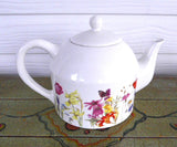 Marjolein Bastin Large Teapot Garden Flowers Signed Poppies Holly Daisies Tulips Daffodils