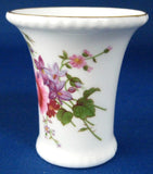 Toothpick Holder Royal Crown Derby English Bone China Derby Posies Pink Roses Small Vase