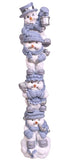 Snow Buddies Stacker Tea Table Decor Snowman Family Blue And White Christmas Winter