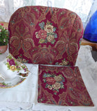 Tea Cozy Red Paisley Floral Padded US Artisan Made New With Trivet Cosy