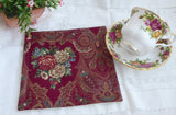 Tea Cozy Red Paisley Floral Padded US Artisan Made New With Trivet Cosy