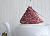 Padded Knob Holder Reddish Brown Tan Teapot Lid Holder Tan Checks Inside