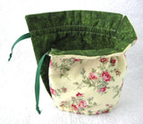 Tea Cozy Yellow Floral Green Padded Reversible USA Handmade Cosy