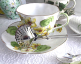 Seashell Shape Tea Infuser Chrome Plate Scissor Style Loose Tea Strainer In Cup