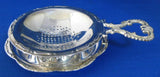 Tea Strainer With Base Silver Plate 3 Ball Feet 2 Piece Silver Plate Elegant Heart Handle