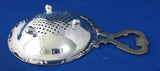 Tea Strainer With Base Silver Plate 3 Ball Feet 2 Piece Silver Plate Elegant Heart Handle