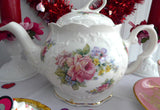 Large Teapot Olympian Rose Royal Patrician English Bone China 8 Cups Mixed Floral - Antiques And Teacups - 5