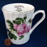 Mug June Pink Roses Butchart Gardens Victoria Regency England Bone China 1980s - Antiques And Teacups - 1