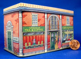 Tea Tin Cafe Royale Tea Importer London Shop Tin Red Brick 1970s - Antiques And Teacups - 1