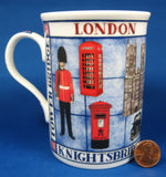 London Souvenir Mug English Bone China Guards Big Ben Double Decker Bus - Antiques And Teacups - 3