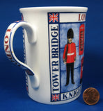 London Souvenir Mug English Bone China Guards Big Ben Double Decker Bus - Antiques And Teacups - 4