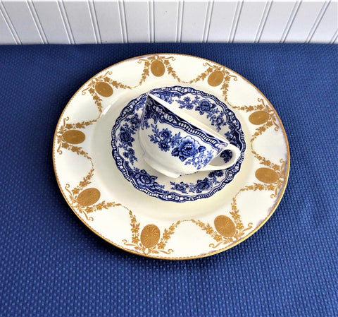 Blue Textured Tablecloth 100 By 60 Silky Dinner Party Transferware Coordinate Tea Party