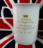 Queen Elizabeth II Diamond Jubilee Mug English Bone China 2012 - Antiques And Teacups - 2