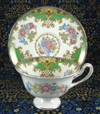 Shelley Green Sheraton Cup and Saucer England Gainsborough Shape - Antiques And Teacups - 1