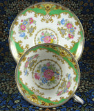 Shelley Green Sheraton Cup and Saucer England Gainsborough Shape - Antiques And Teacups - 3