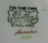 Shelley Green Sheraton Cup and Saucer England Gainsborough Shape - Antiques And Teacups - 4